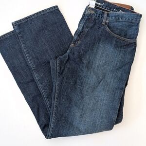 Eddie Bauer Fleece Lined men's Dark Blue Wash Jeans 38 X 34